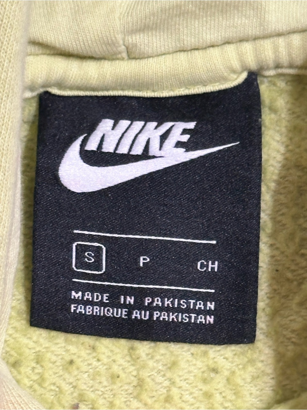 Nike Neon Lemon Cropped Hoodie with Black Swoosh - Picture 4 of 6